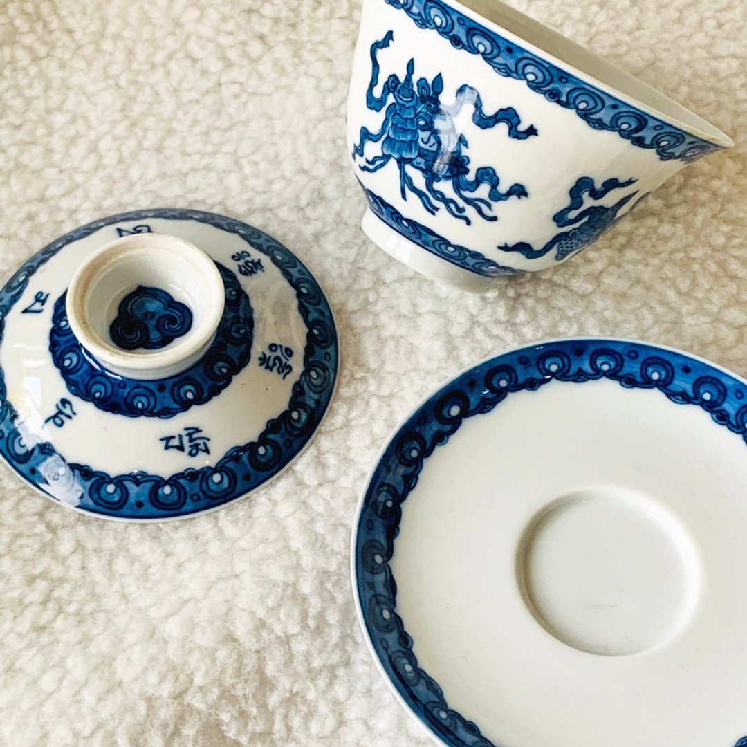 中国 青花瓷手绘八吉祥盖杯组│祥瑞福德 圆满无量 - 茶具/茶杯 - 瓷 蓝色
