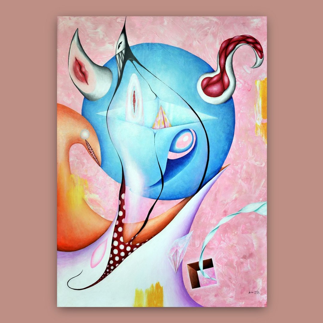 粉红色的那个夜晚 /艺术挂画 /抽象画 /灵魂画作 /装饰油画 - 海报/装饰画/版画 - 颜料 多色