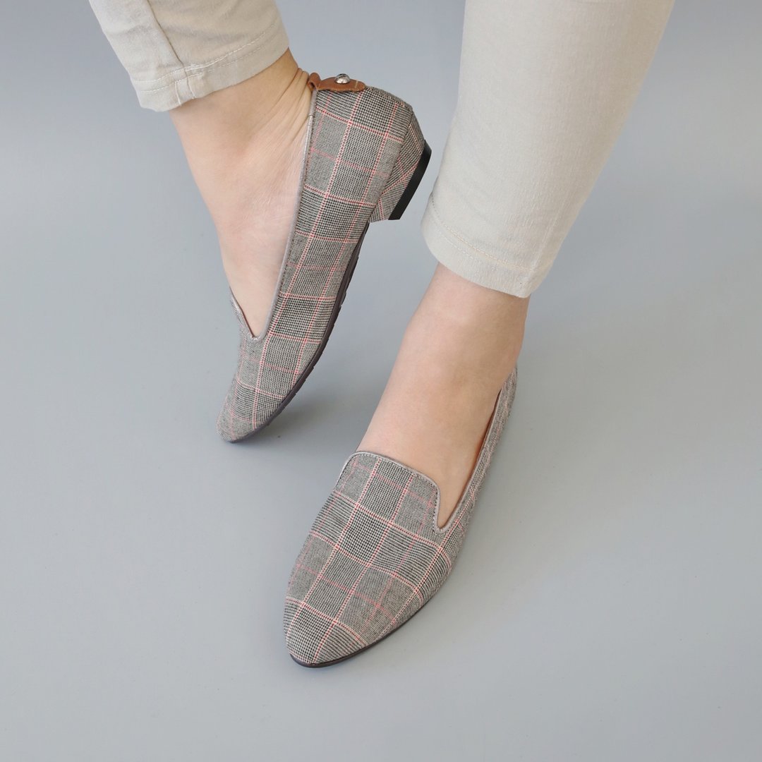 Ashtyn Loafers(低跟) 英伦系 | WL - 女款牛津鞋/乐福鞋 - 棉 卡其色