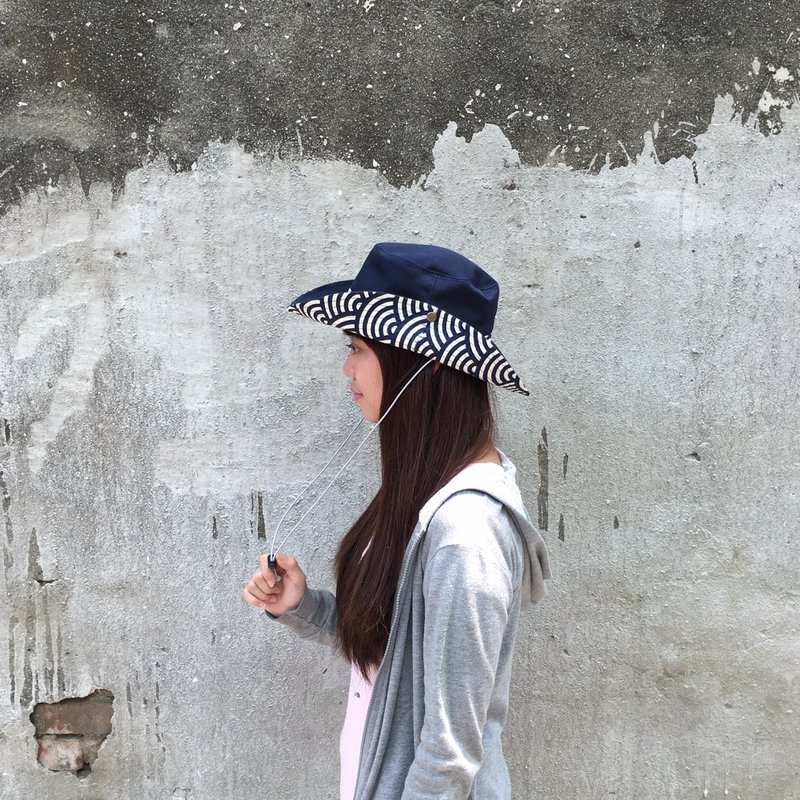 *海海人生文青蓝  遮阳帽/牛仔帽 * - 帽子 - 棉．麻 蓝色