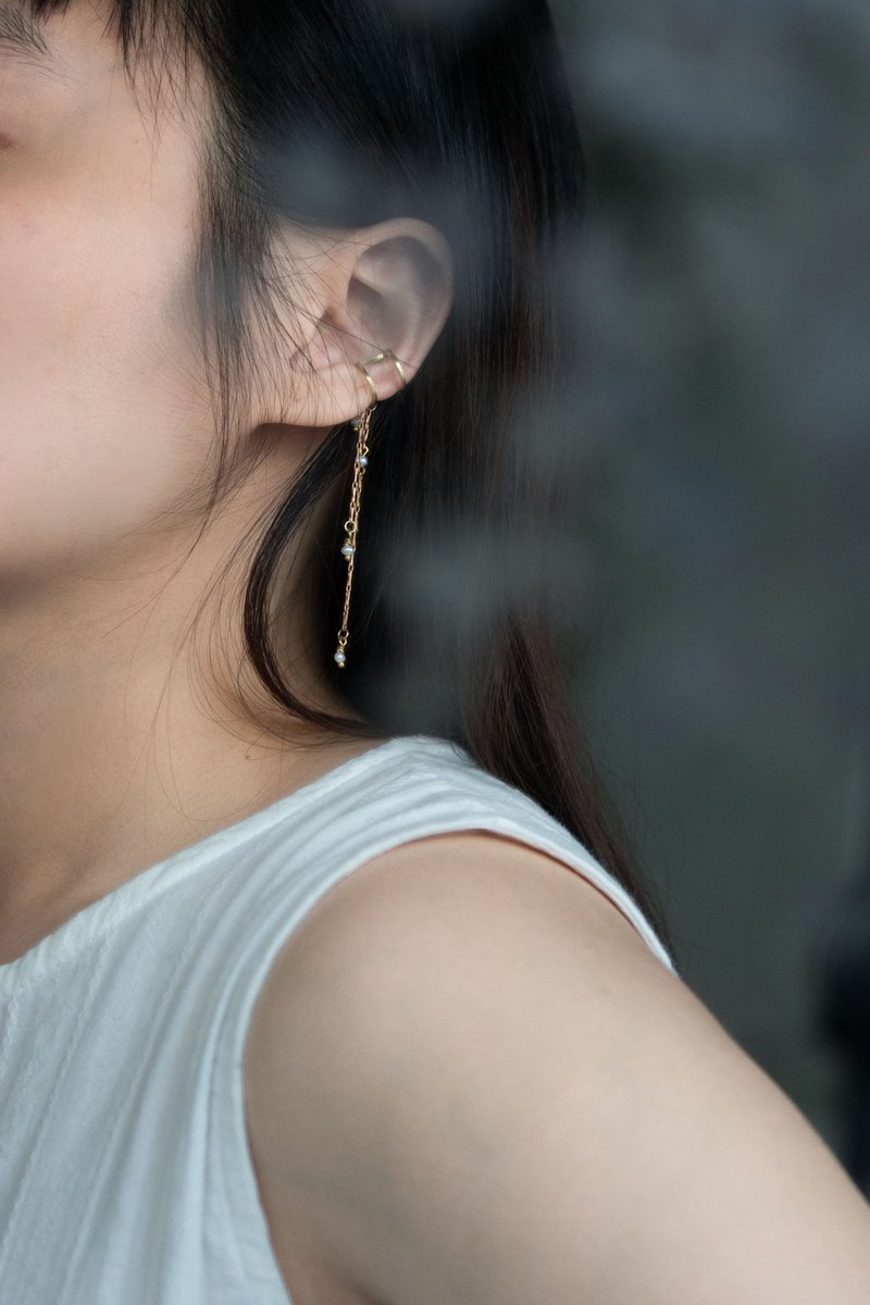 快速出货 | Little Details Of The Day | 雪国清晨 可调式链条耳 - 耳环/耳夹 - 铜/黄铜 金色