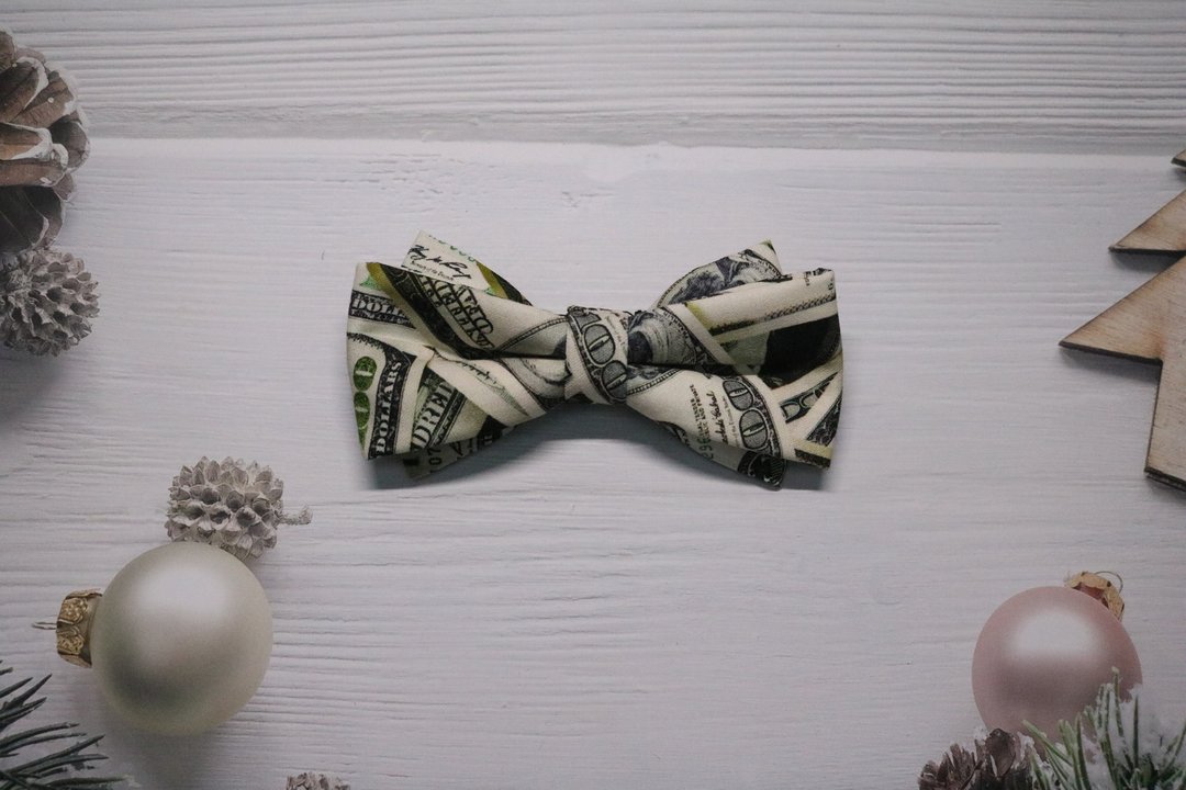 人物印花雙層領結/休閒獨特Bow tie - 领结/领巾 - 棉 多色