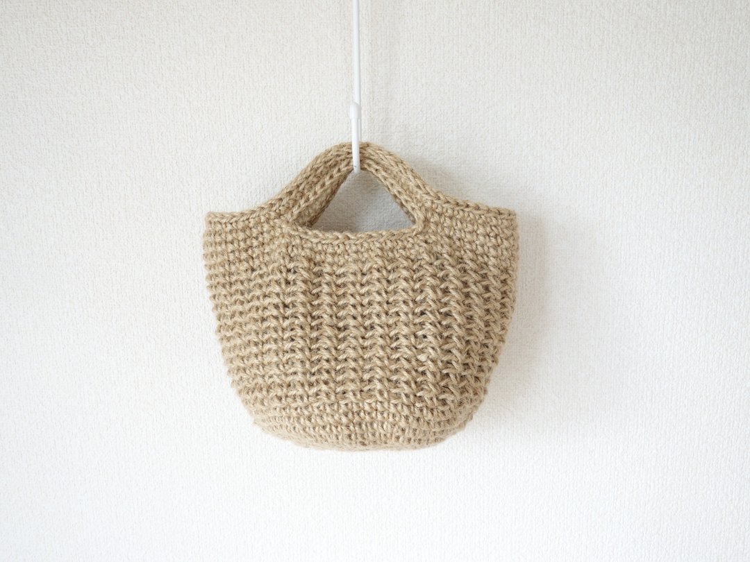 yuoworks / round bottom tote bag (small) / jute - 手提包/手提袋 - 棉 