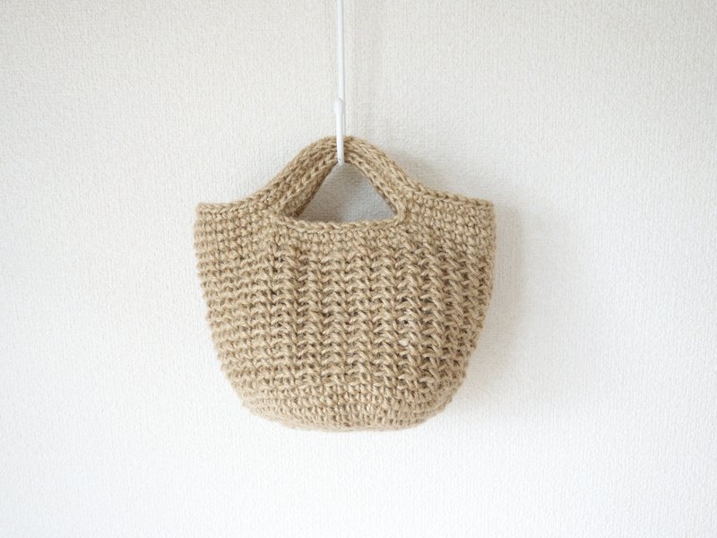 yuoworks / round bottom tote bag(small) / jute - 手提包/手提袋 - 棉．麻 