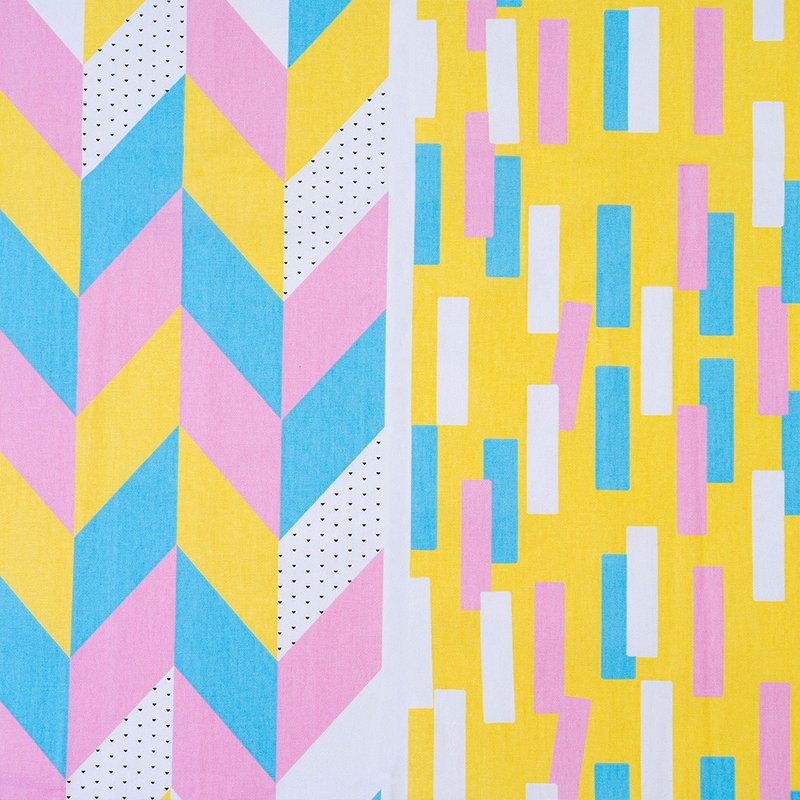 纯棉厚磅布料(几何双版) /尺(30x114cm) / 材料布diy拼布 - 编织/刺绣/羊毛毡/裁缝 - 棉．麻 多色