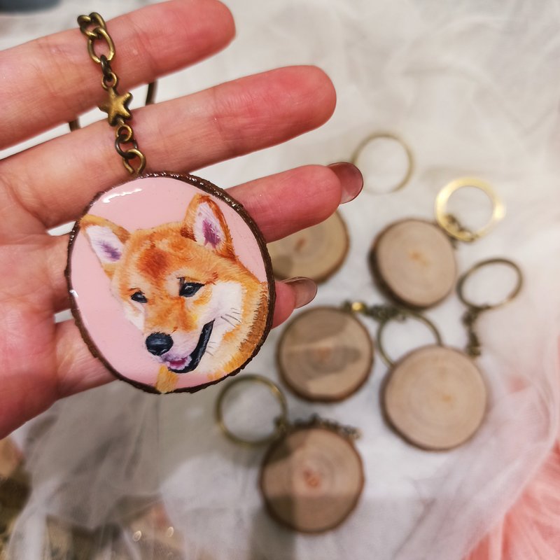 定制宠物人物木头钥匙圈 - 项圈/牵绳 - 纸 