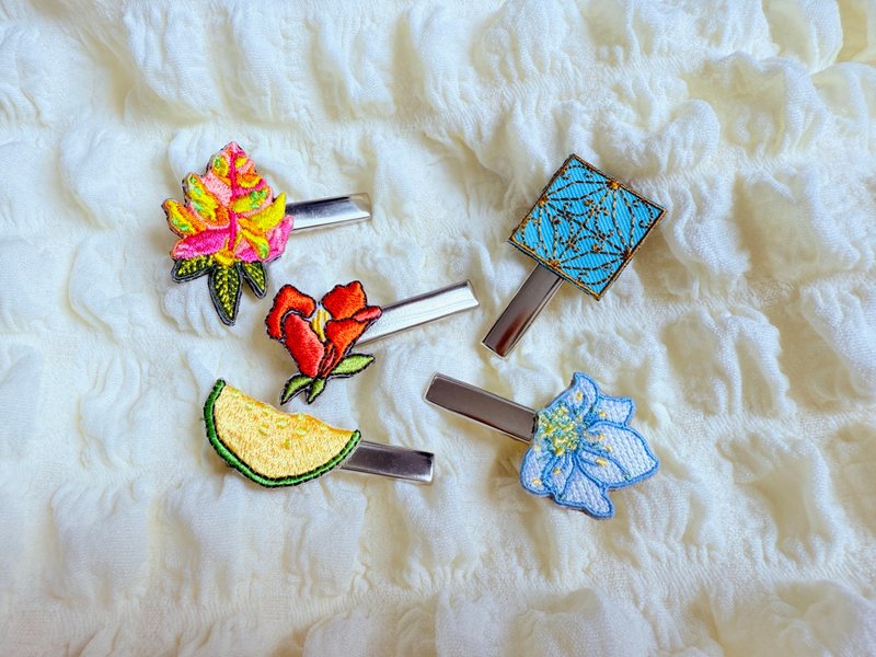 刺绣发夹 - 发饰 - 绣线 多色
