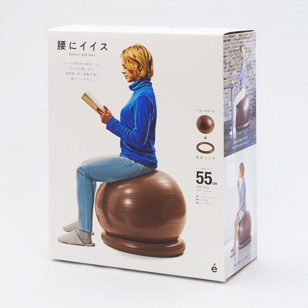日本Erugam 55cm瑜珈球 附打气筒 瑜伽用品 运动用品 礼物 - 运动/健身用品 - 塑料 咖啡色