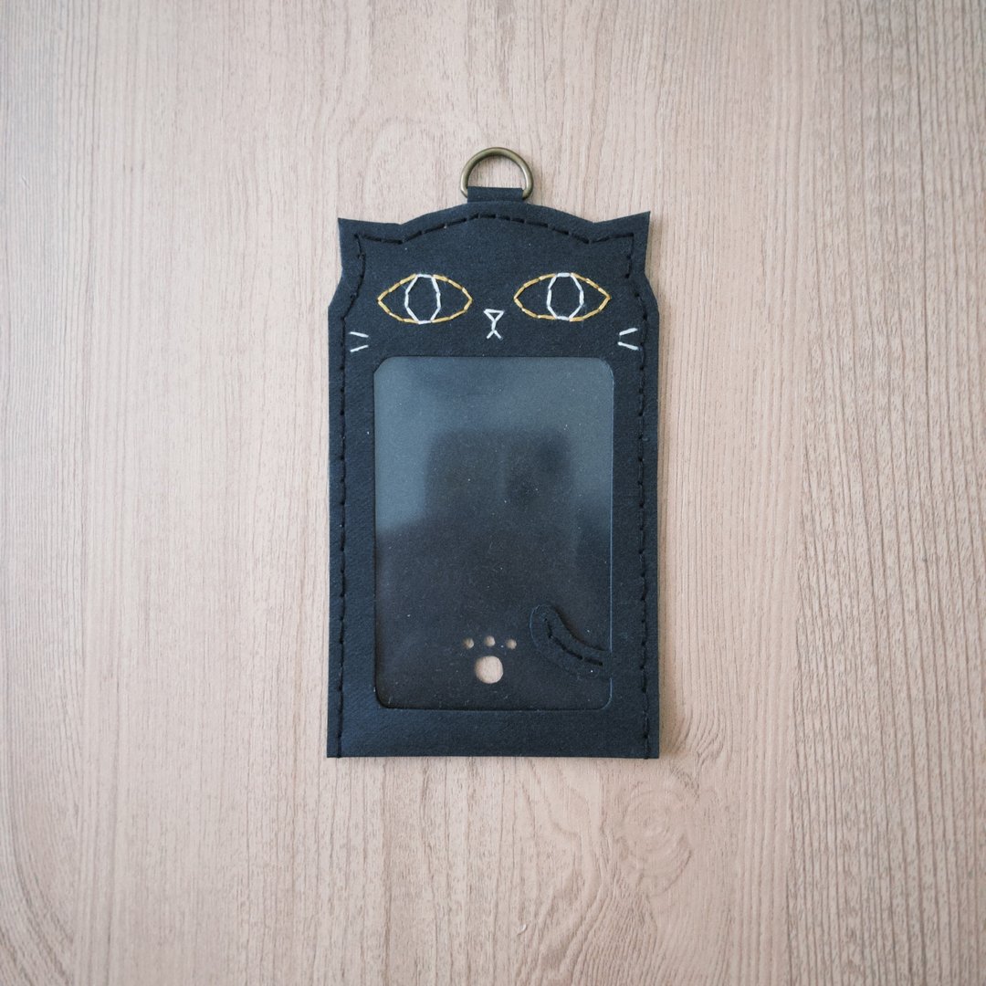 水洗牛皮纸卡套 黑猫 - 证件套/卡套 - 纸 黑色
