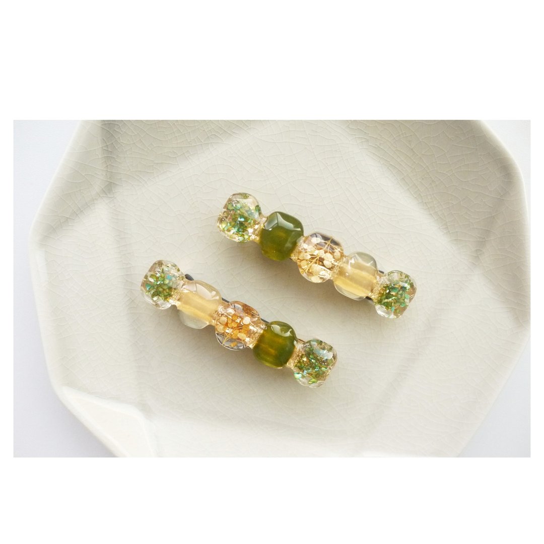绿色系植萃发夹 | 弹簧夹 | hair clip | 新品 - 发饰 - 其他材质 多色