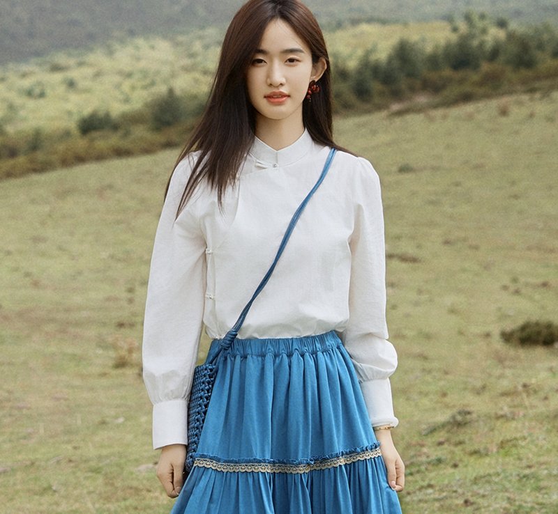 【澄空境】 新中式復古藏服/斜襟改良雙色茶服 - 女装上衣 - 其他材质 多色
