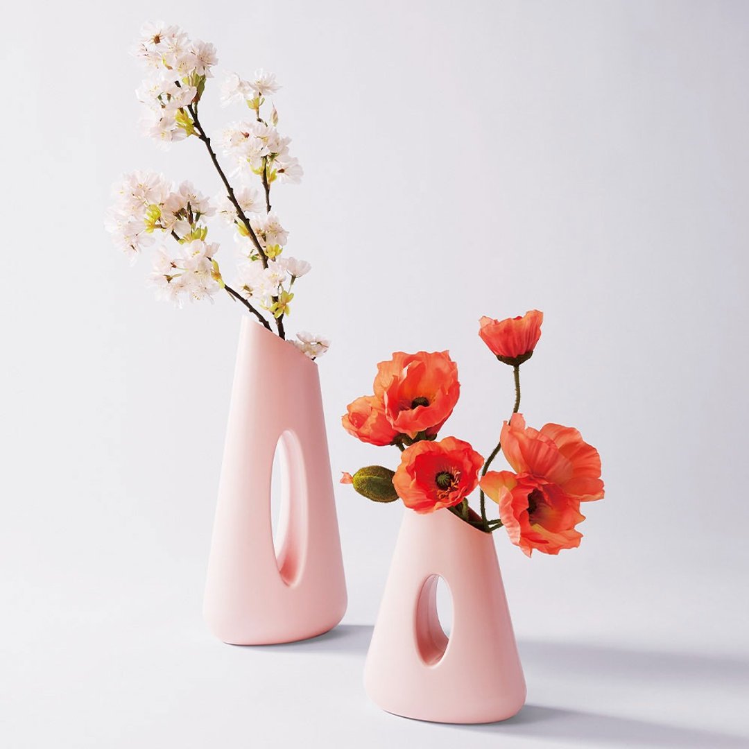 日本emo 轻量两用花瓶花器- 粉 (500ml/1000ml) - 花瓶/陶器 - 塑料 多色