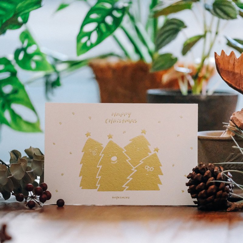 WHOSMiNG 圣诞卡片 - HAPPY CHRISTMAS / 米白 - 卡片/明信片 - 纸 白色