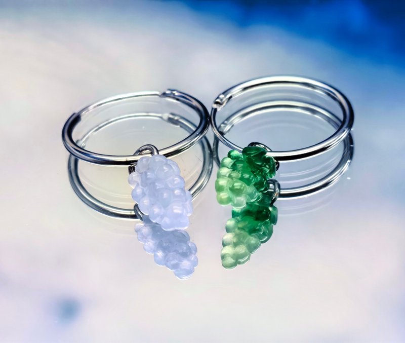 纯银系列 - 冰翡翠葡萄纯银耳环 - 耳环/耳夹 - 宝石 