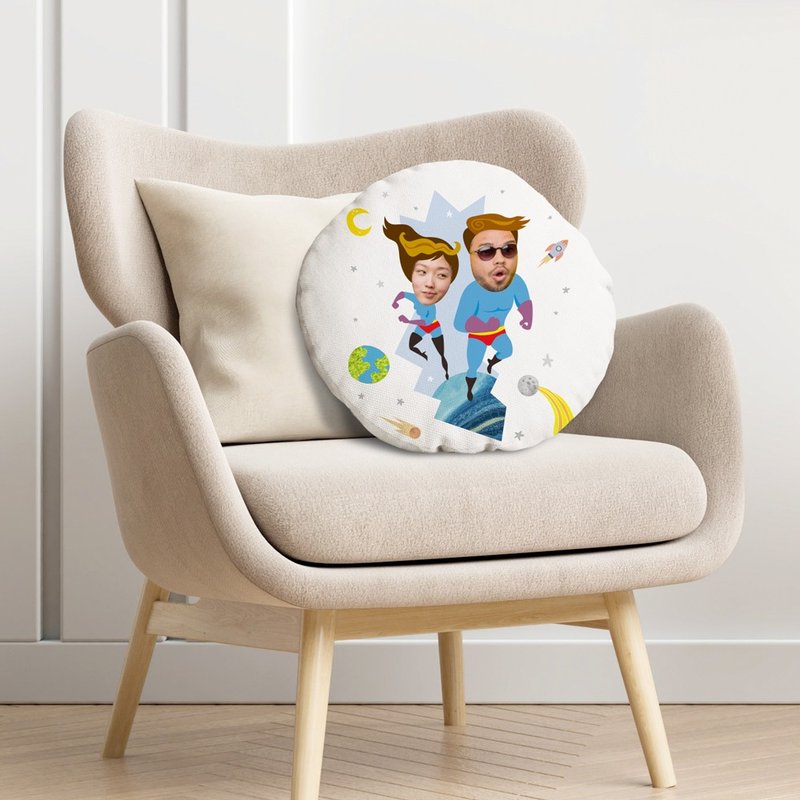 笑花【可爱大头定制化抱枕订做】含换洗枕心。方形圆形云朵随形 - 枕头/抱枕 - 其他材质 白色