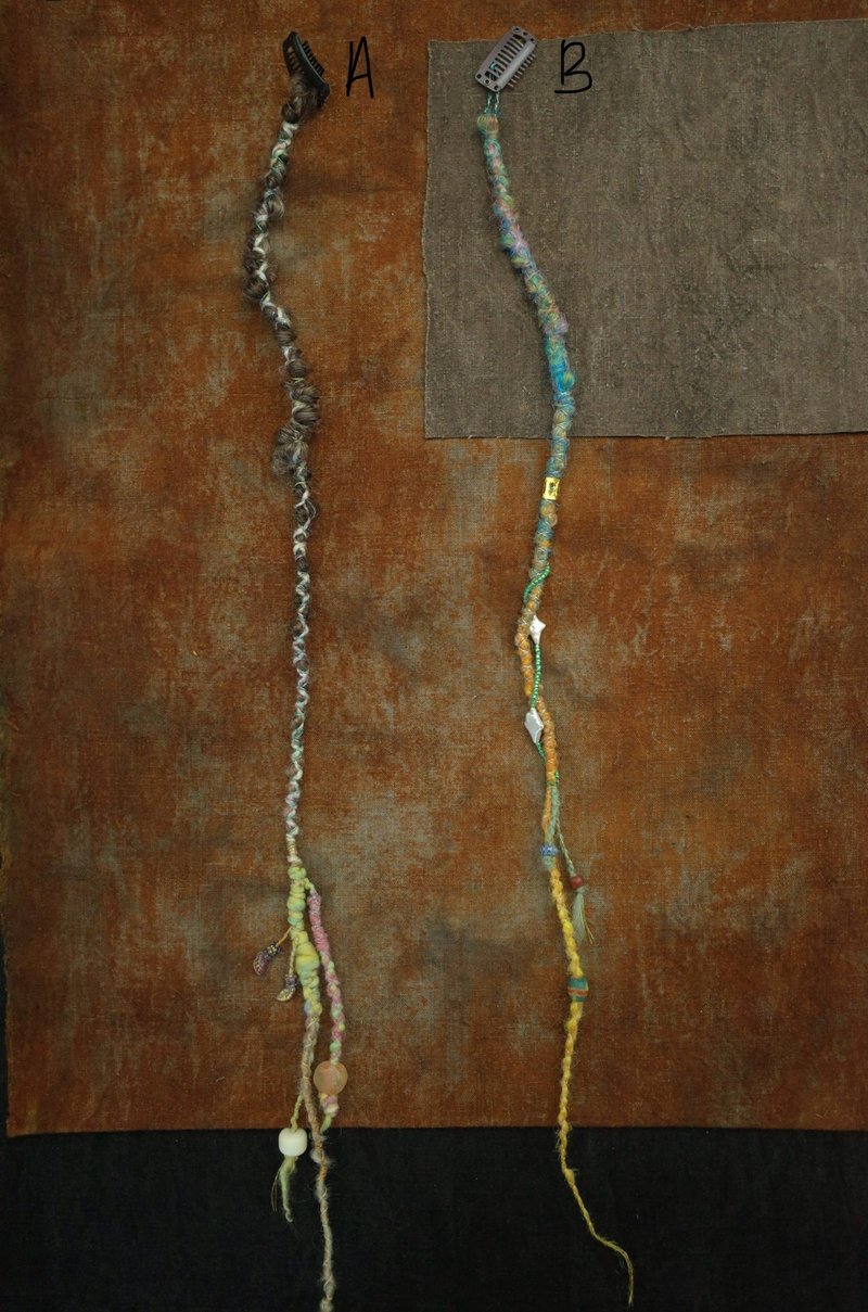 Dreadlocks clip-in脏辫发夹 可拆式 脏辫假发片(Brown/ blue) - 发饰 - 其他材质 多色