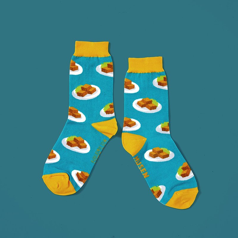 台湾美食针织袜-臭豆腐Stinky Tofu 长袜|中筒袜|男女同款 - 袜子 - 棉．麻 多色