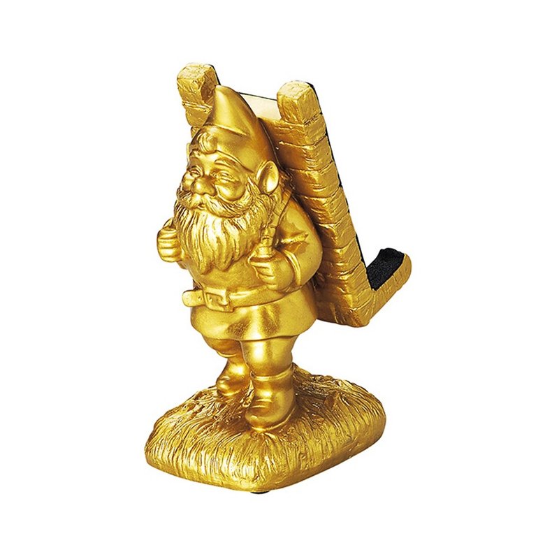 日本Magnets可爱桌上大型手机架/手机座(金色小矮人造型) - 手机座/防尘塞 - 树脂 金色