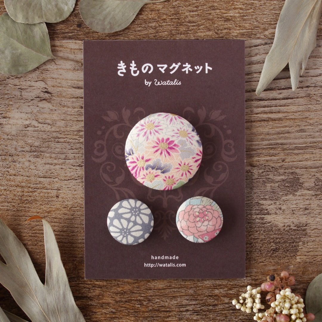 和风磁铁 顶级款 菊纹 丝绸 - 冰箱贴/磁贴 - 丝．绢 多色