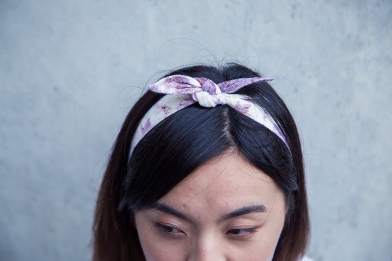 天堂 / 粉 紫 / 无铁丝 多用途 发带 领巾 - 发带/发箍 - 棉．麻 