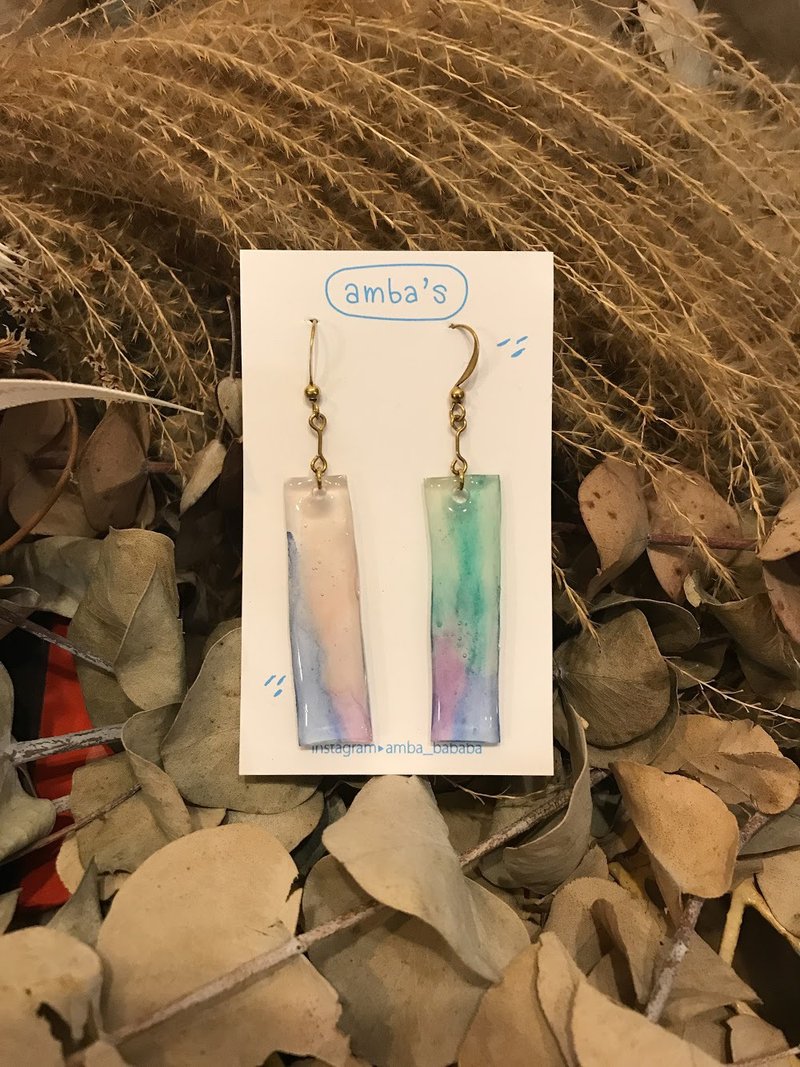 | 渐层热缩片-耳环| ・一人成团 - 金工/饰品 - 其他材质 