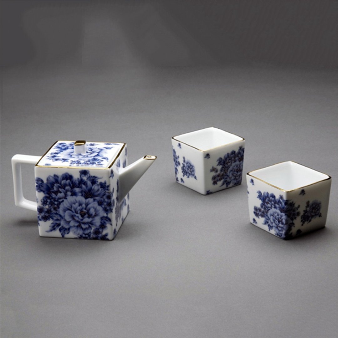 青花方印壶组2079-00000004 - 茶具/茶杯 - 陶 