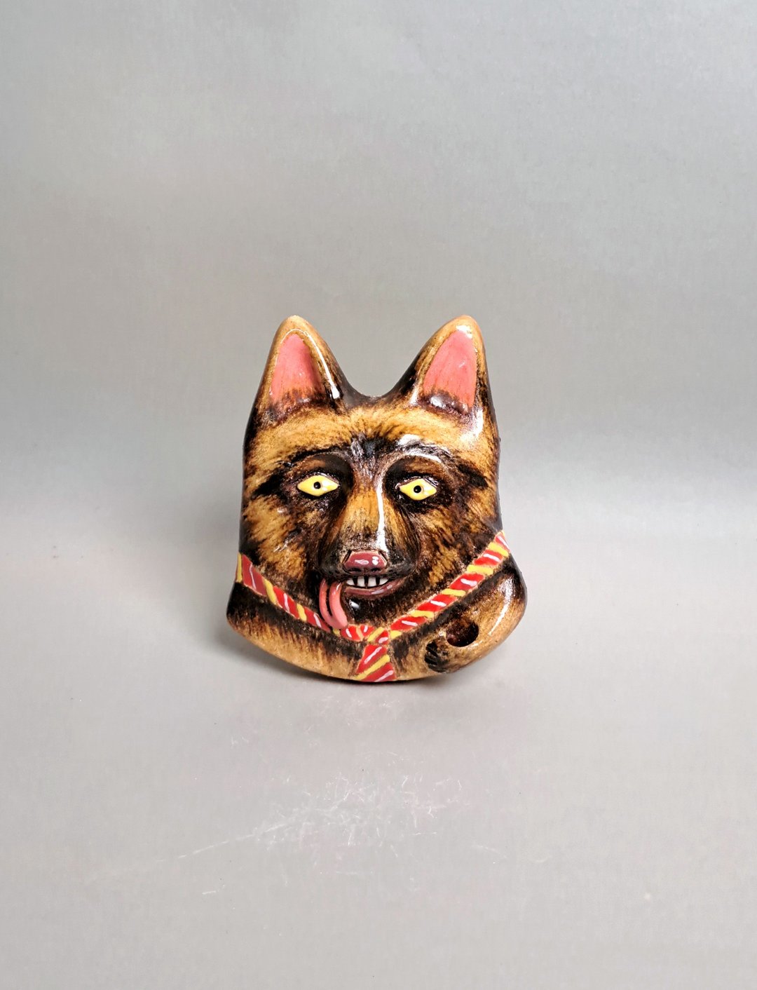 狼犬扩香器01(手工陶制品) - 香薰/精油/线香 - 陶 白色