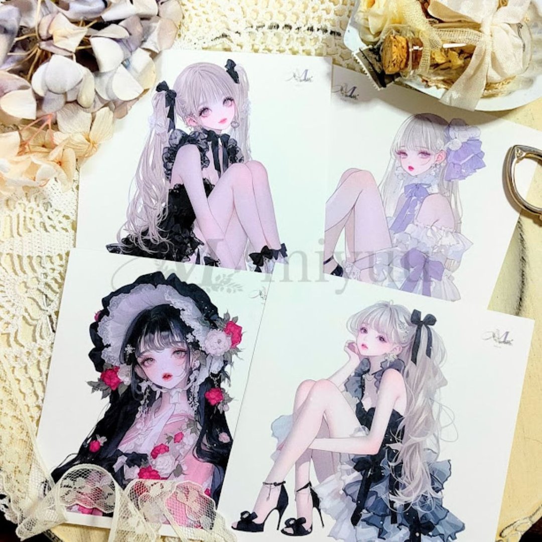 贴纸 原创贴纸 人物贴纸 原创贴纸 女孩贴纸 装饰贴纸 可爱 - 贴纸 - 纸 蓝色