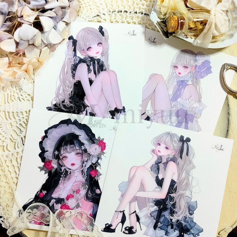 贴纸 original sticker 人物贴纸 原创贴纸 女孩贴纸 装饰贴纸 可爱 - 贴纸 - 纸 蓝色
