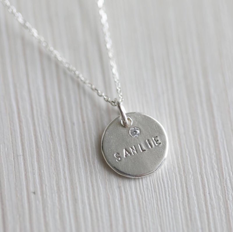 【自画像】925纯银 • 镶钻 • 姓名项链 - 项链 - 纯银 银色