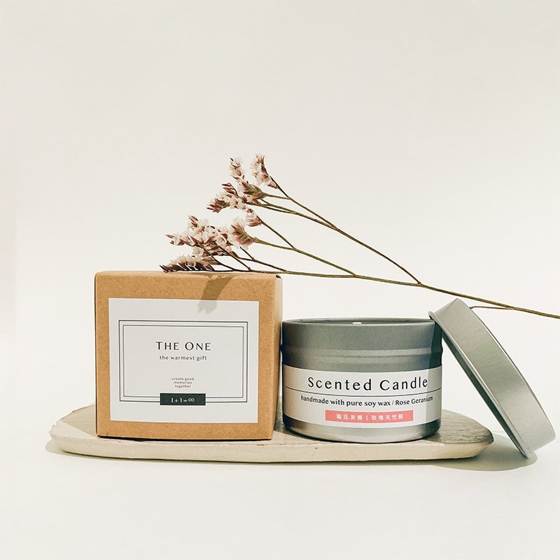 喵汪友善二 | 玫瑰天竺葵 天然精油香氛蜡烛 - 蜡烛/烛台 - 陶 