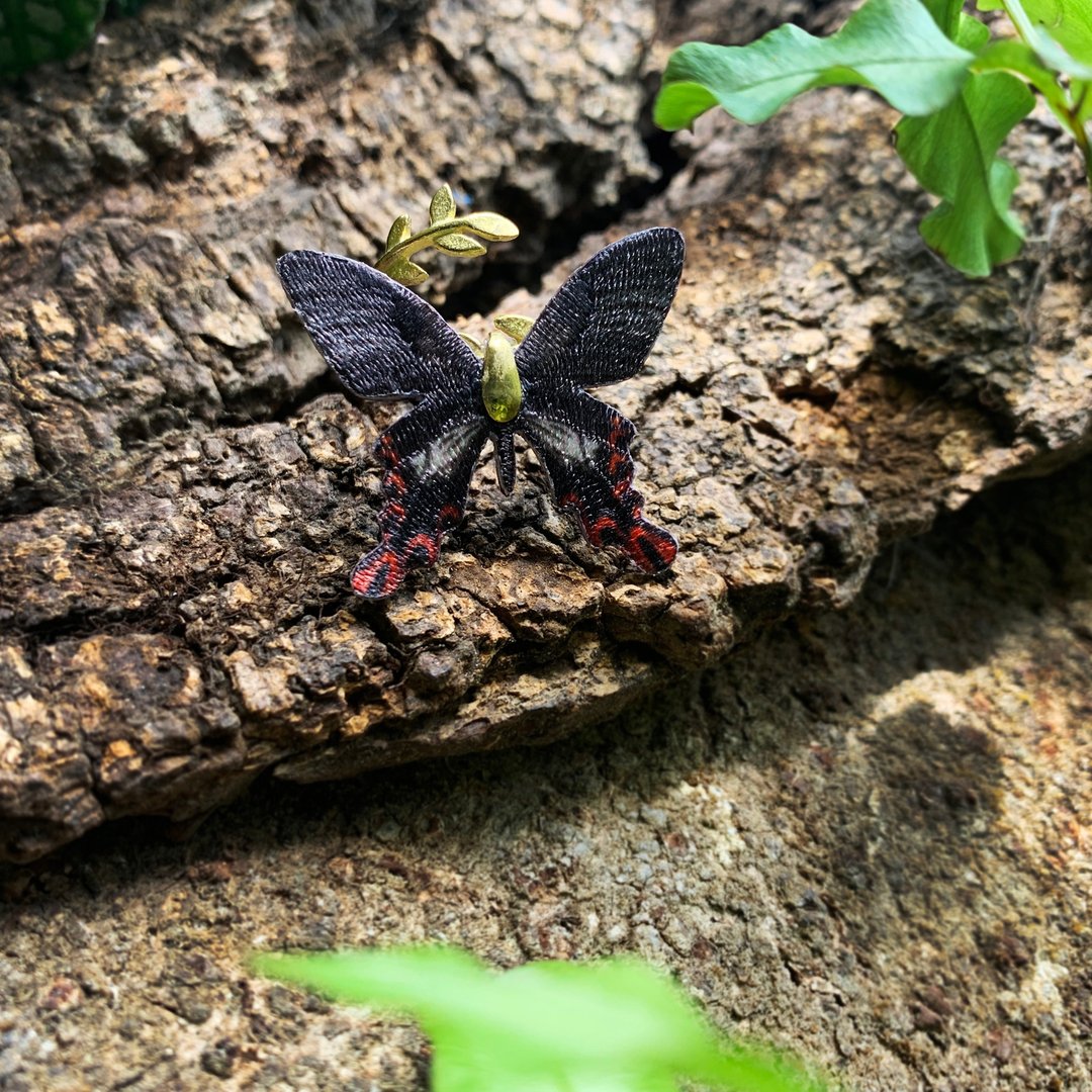 戒指 台湾宽尾凤蝶 刺绣 台湾 蝴蝶 开口戒 手工 礼物 礼盒 - 戒指 - 绣线 多色