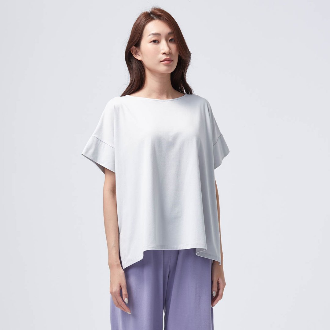 不可退换 /瞬眠-宽版上衣-冰川灰 - 女装上衣 - 棉．麻 灰色