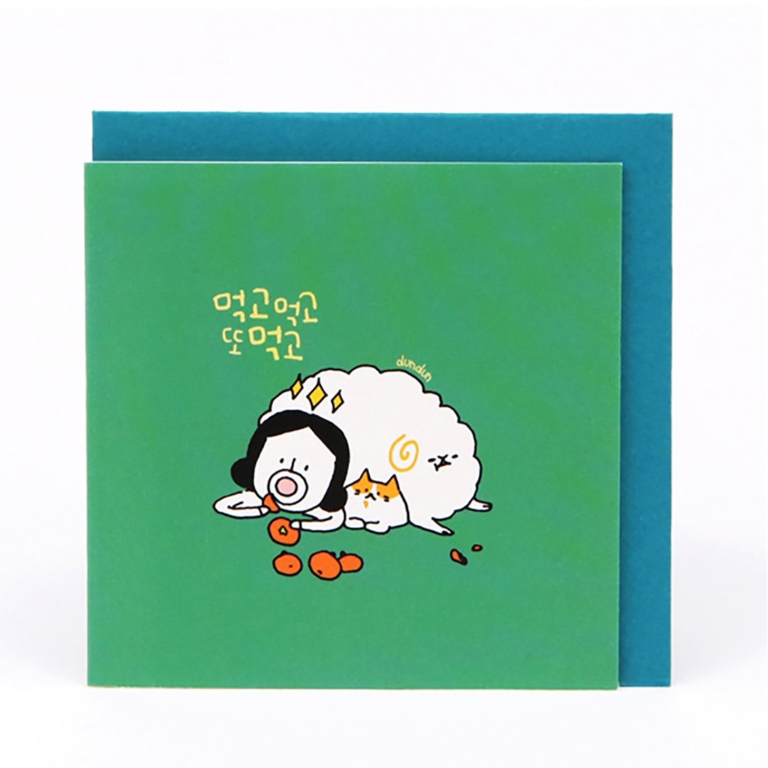 Hello DunDun 啰登登系列 迷你卡片 03.贪吃 - 卡片/明信片 - 纸 