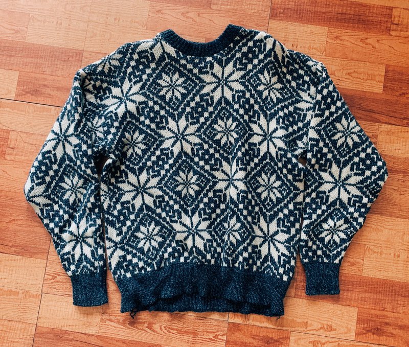 瑕疵折扣 Vintage 北欧图腾毛衣 - 男装针织衫/毛衣 - 羊毛 