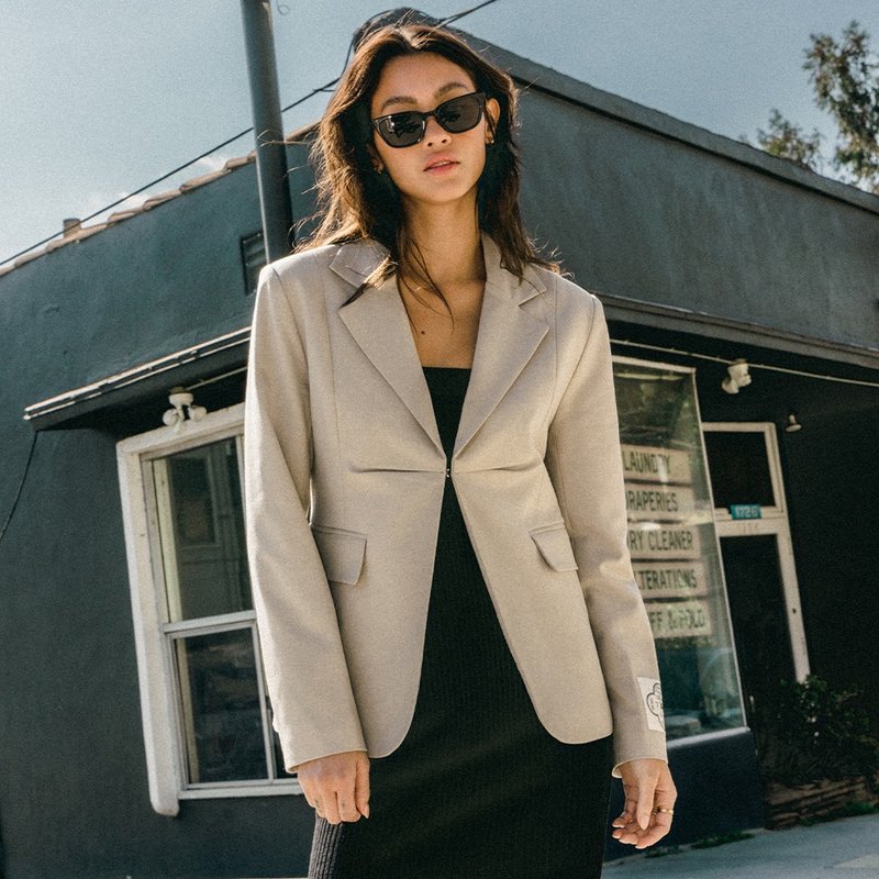 Pinkoi limited (LINE) Basic Tuck Jacket (2colors) - 女装休闲/机能外套 - 其他材质 多色