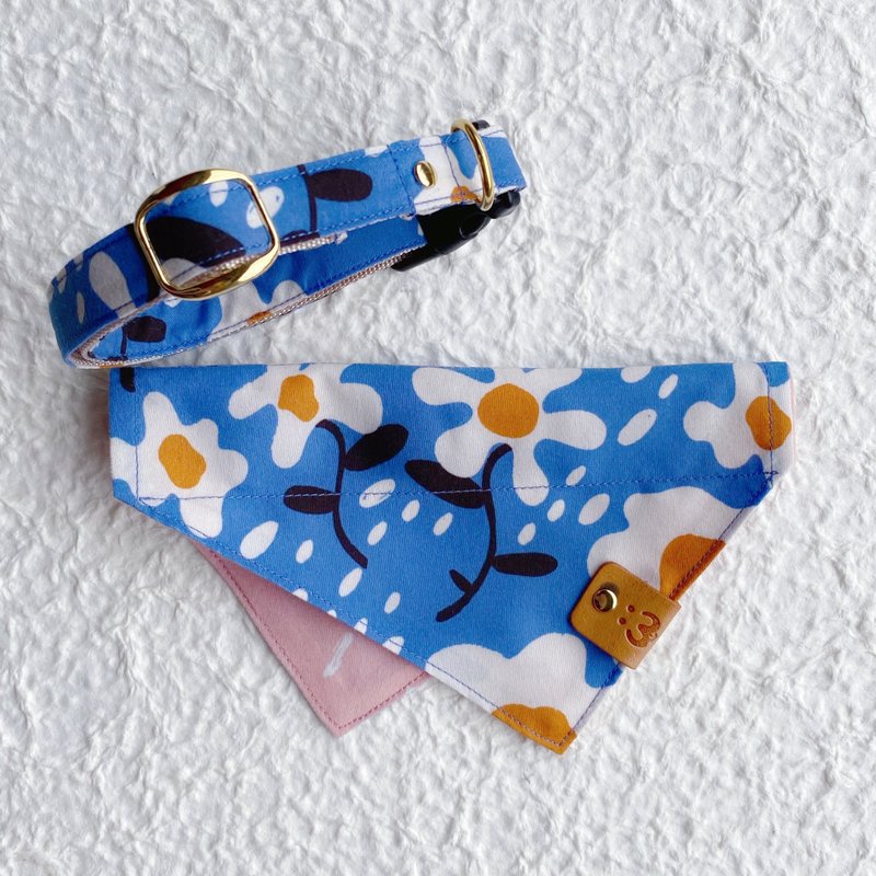 双面领巾_太阳蛋花_宠物领巾/可拆式/可调节 - 项圈/牵绳 - 聚酯纤维 