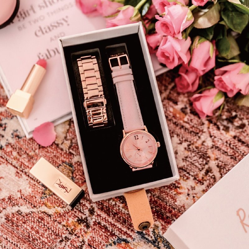 RELAX TIME 复古甜美表款 Retro lady (RT-70-3)玫瑰金x粉色 - 女表 - 不锈钢 粉红色