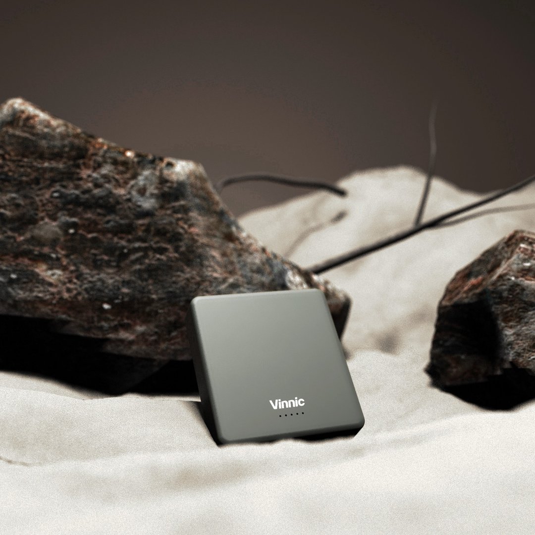 Vinnic Magsafe 8,000mAh 15W 磁吸式 行动电源 - 水泥灰 - 充电宝/传输线 - 塑料 灰色