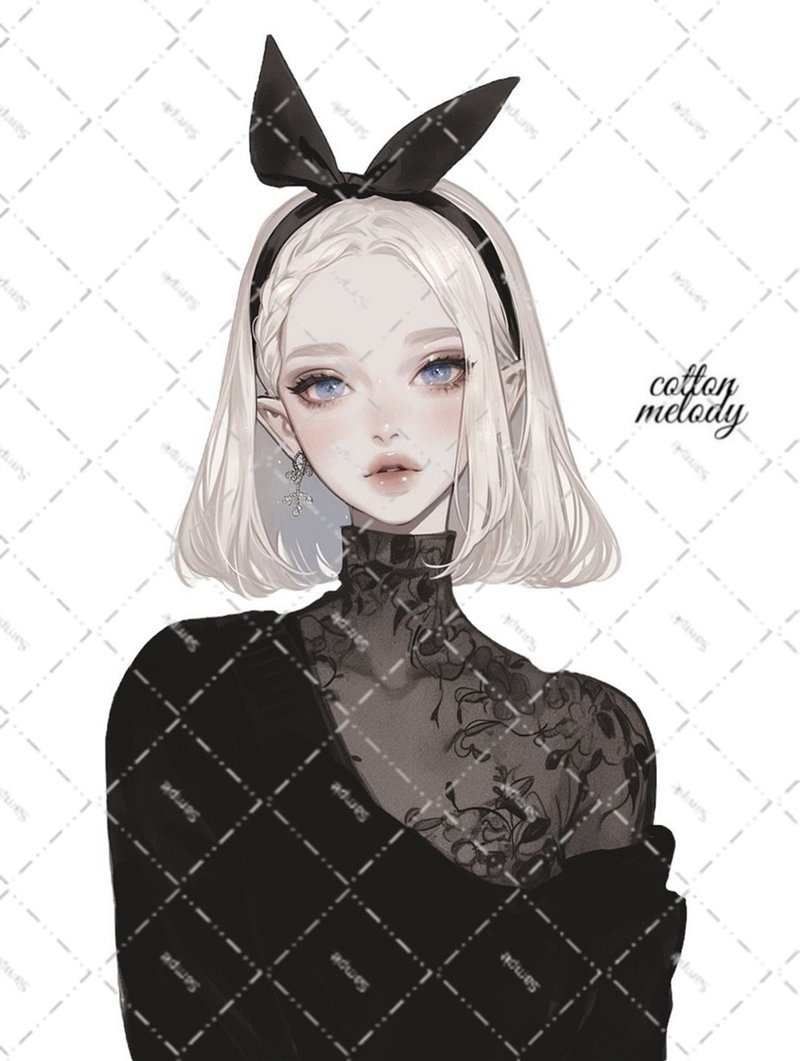 original sticker no.6395 人物贴纸 原创贴纸 人物贴纸 女孩贴纸 原创人物贴纸 - 贴纸 - 纸 