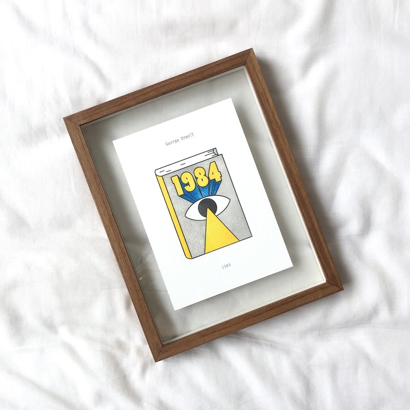 1984 : Limited Edition Letterpress Card with FRAME - 卡片/明信片 - 纸 白色