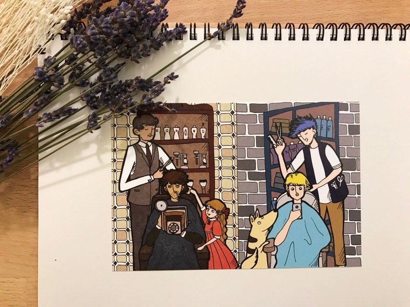 两扇门明信片- 剪头发 - 卡片/明信片 - 纸 多色