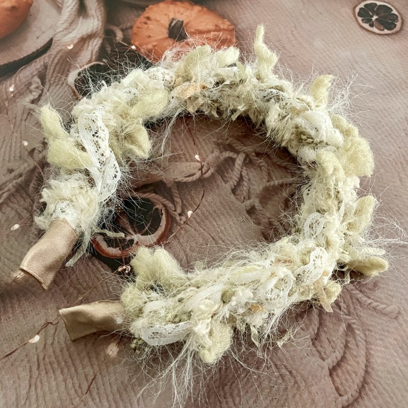 编织发箍/ 毛线细头箍 细版 细边 发饰 头饰 发圈 发窟 手工 发圈 - 发带/发箍 - 其他材质 卡其色