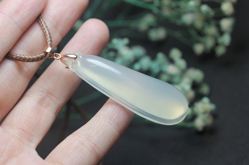 【福豆】天然冰种黄龙玉 项链 挂件 吊坠 玉坠 - 项链 - 玉石 透明