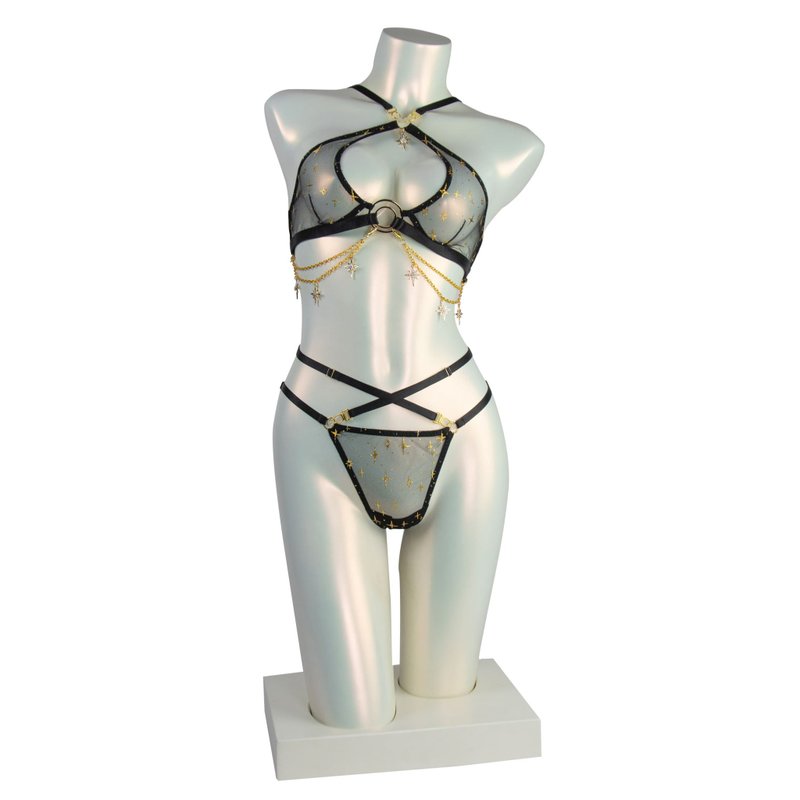 星尘内衣套装 黑 - 女士内衣裤 - 其他材质 黑色