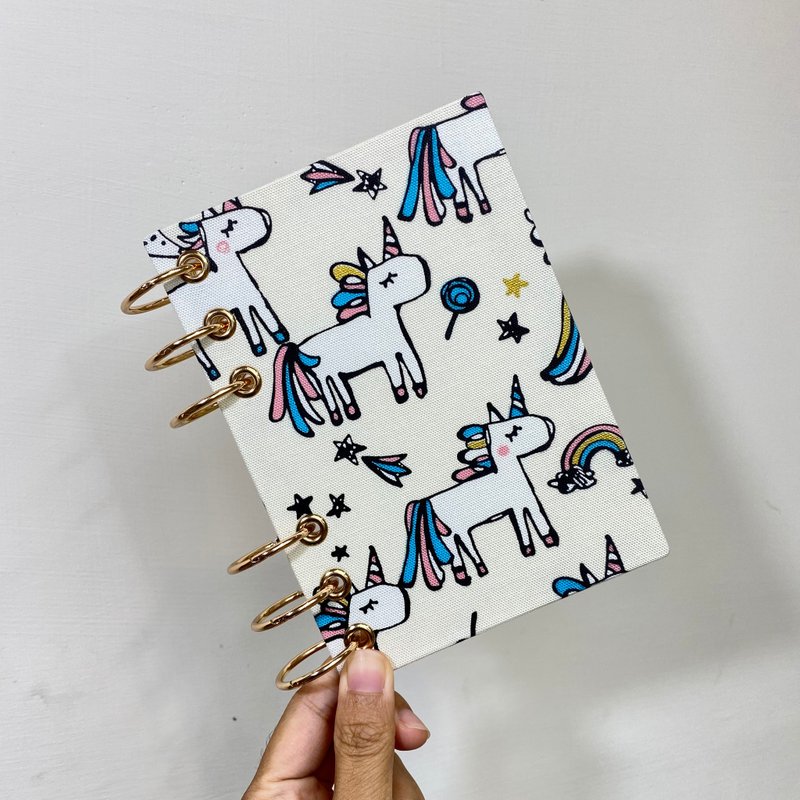 彩虹小马 -A5/A6 6孔活页本 封面可水洗  月历 周计划 手帐行事历 - 笔记本/手帐 - 其他材质 白色