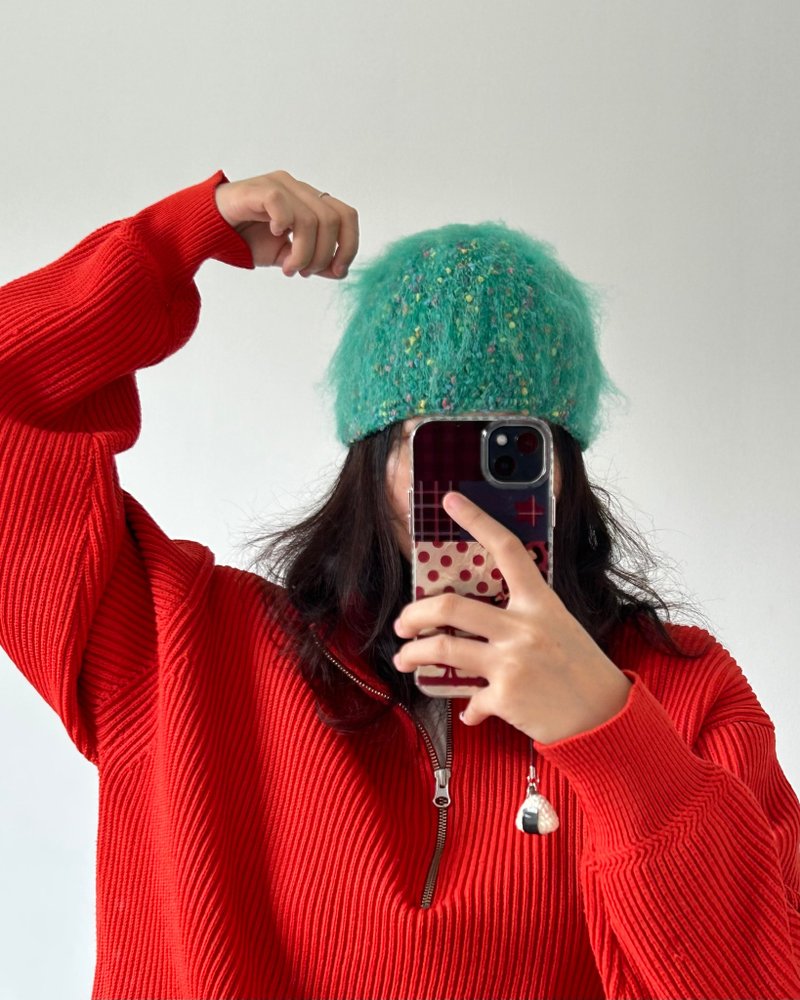 蓬松毛线帽 - 帽子 - 其他材质 多色