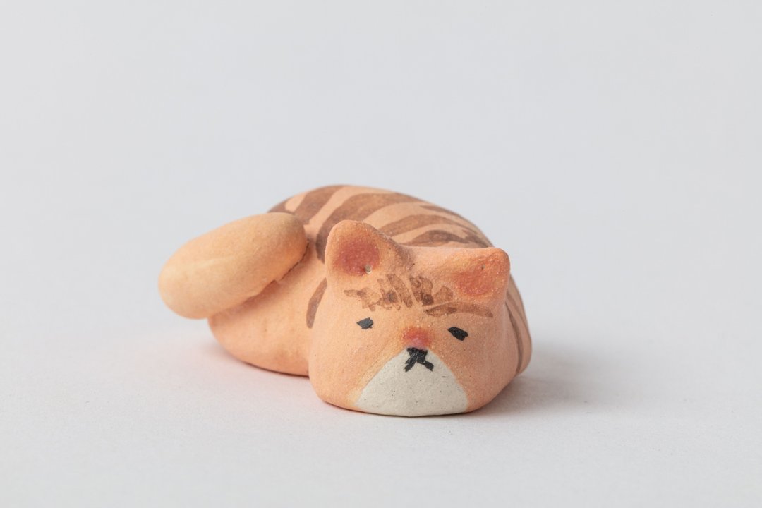 有脸的猫系列—橘猫 - 摆饰 - 陶 卡其色