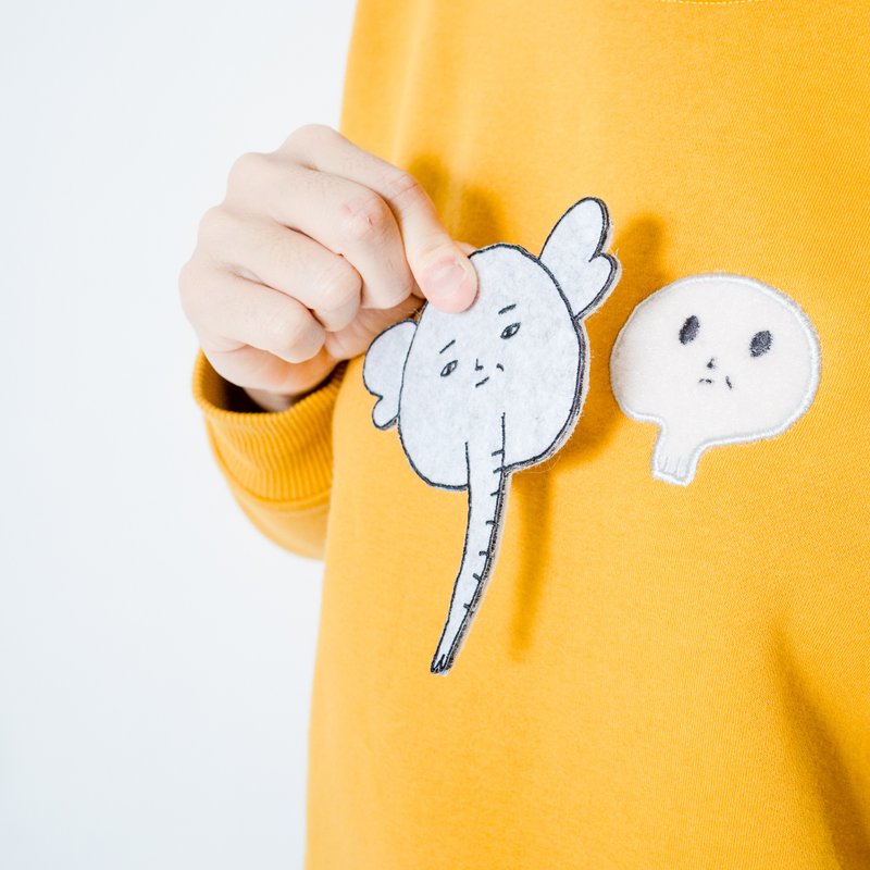 换季折扣品 / 撕破脸 / 纯棉冬天长袖上衣 - 女装上衣 - 棉．麻 黄色