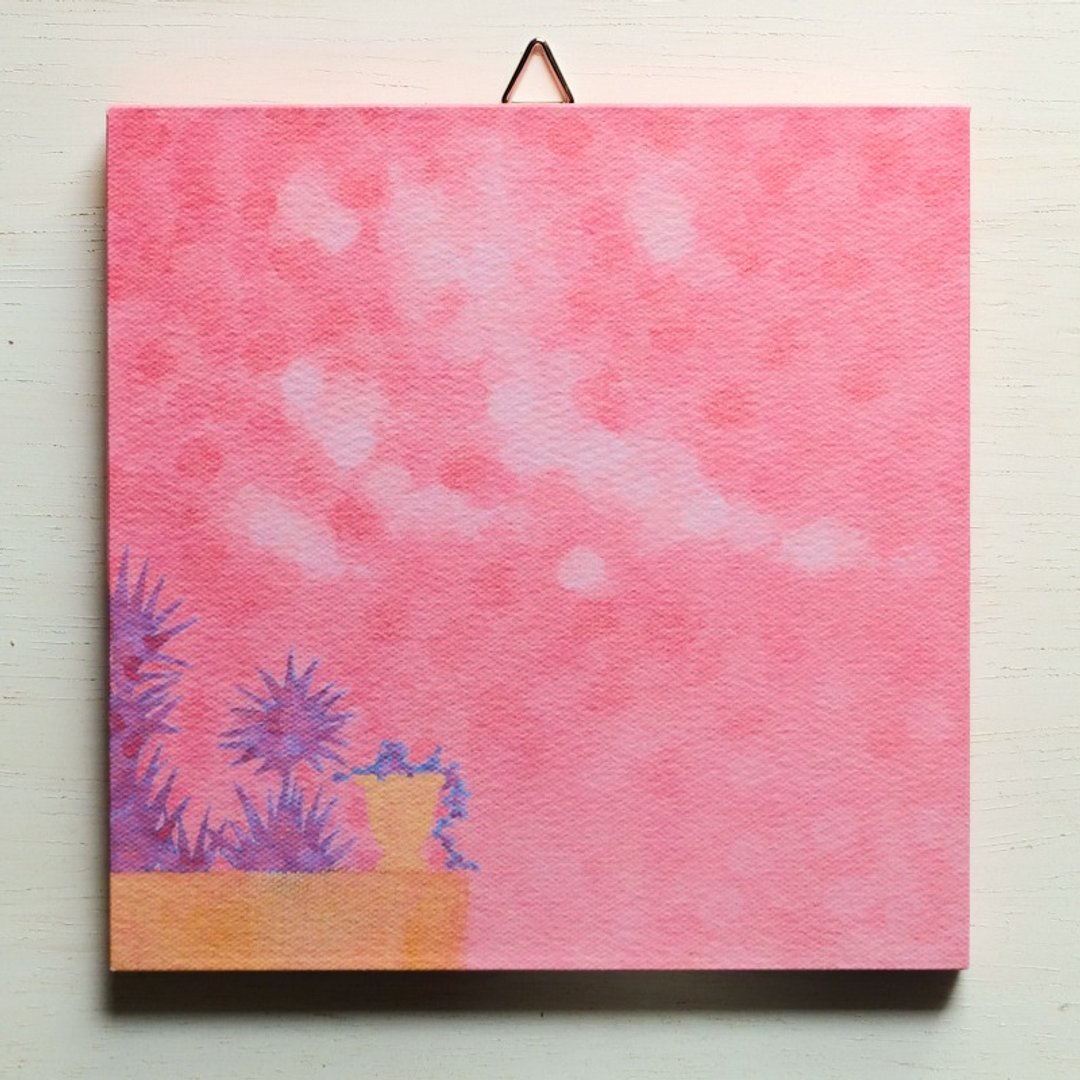 Art panel No.34 / Fragment of memory - 海报/装饰画/版画 - 纸 粉红色